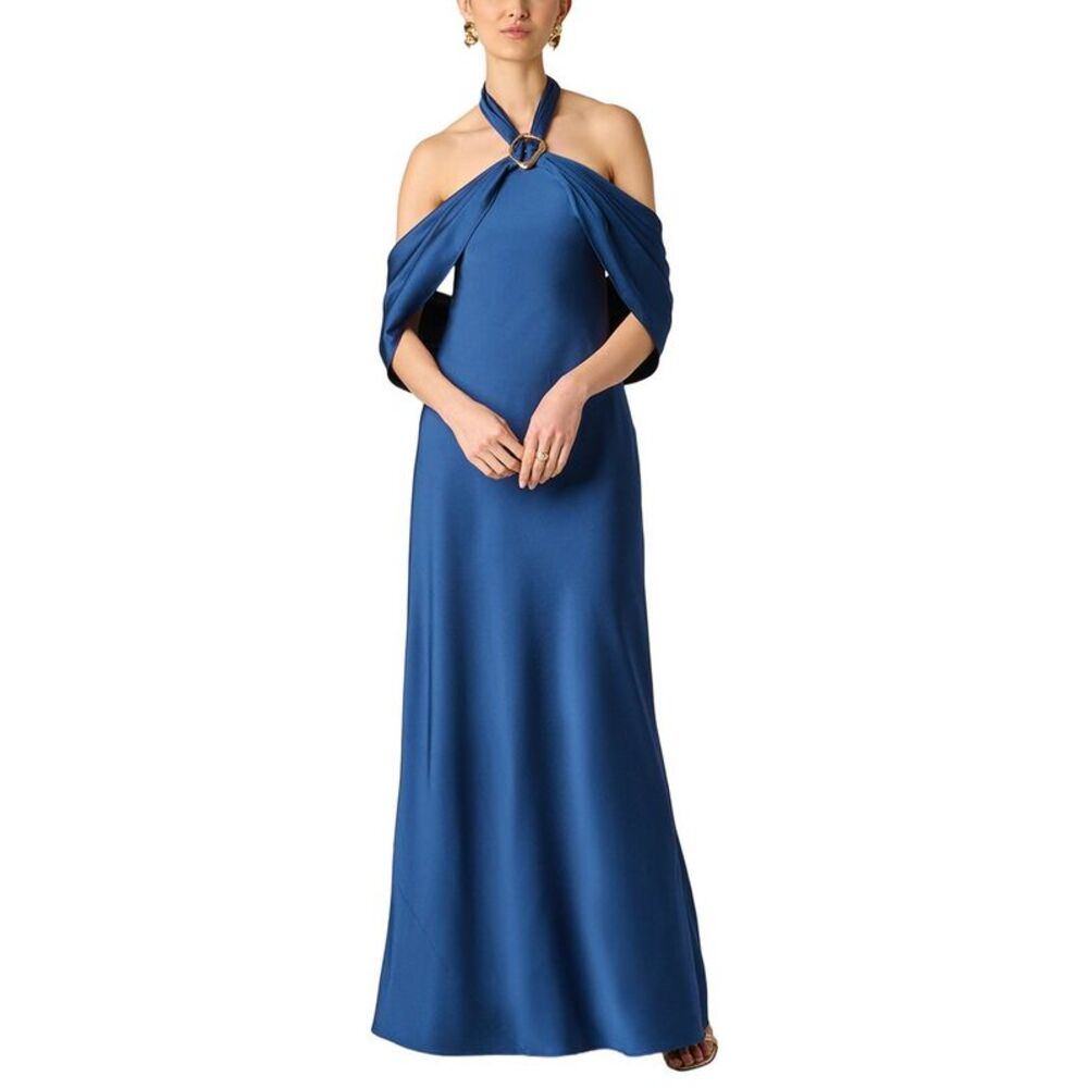 Aidan Mattox Womens Crepe Back Satin Long Dress